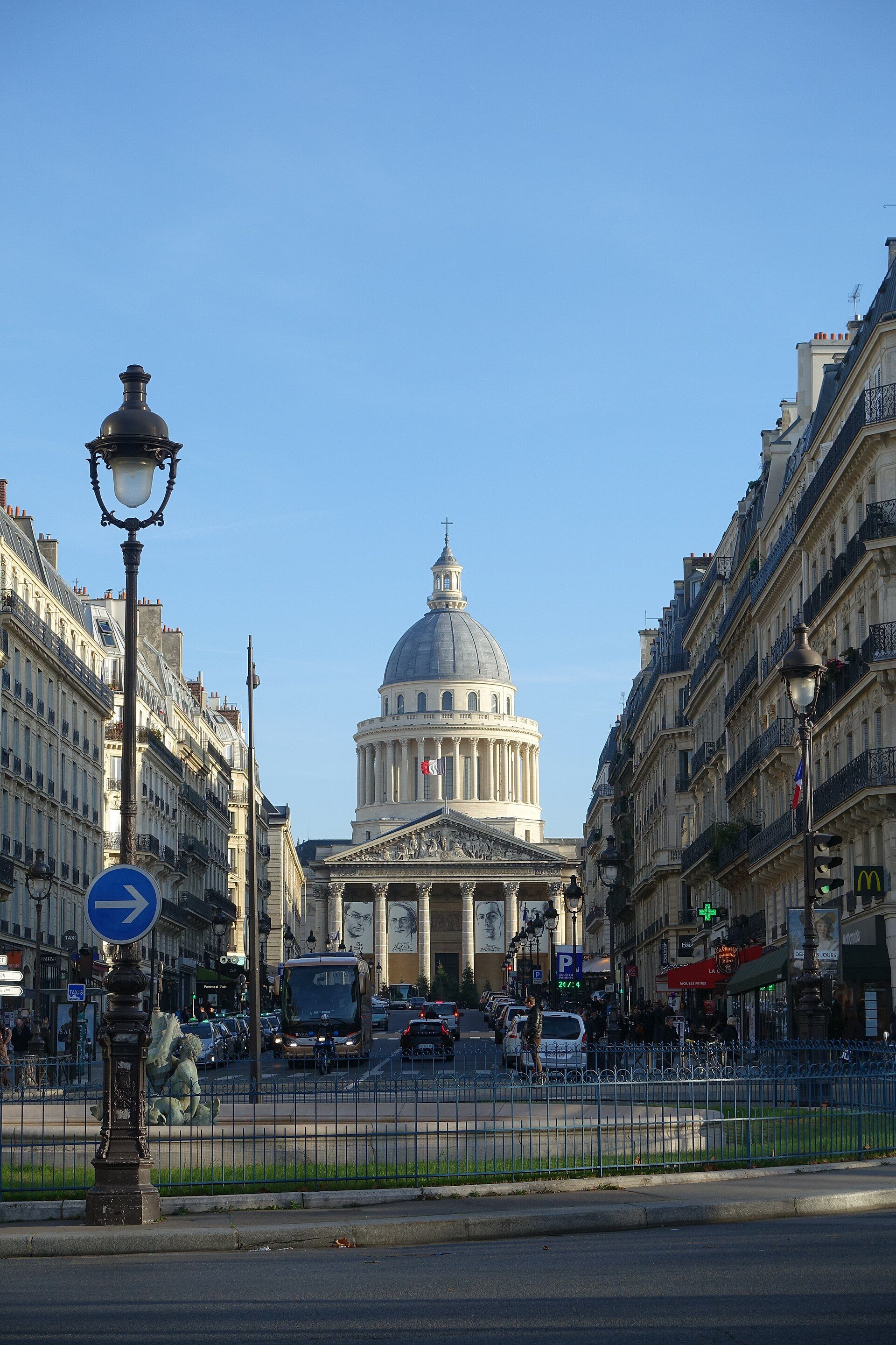 The Panthéon seen from rue Soufflot, about 450 metres from rue Gay-Lussac; it shows the area, not the Hôtel André Latin